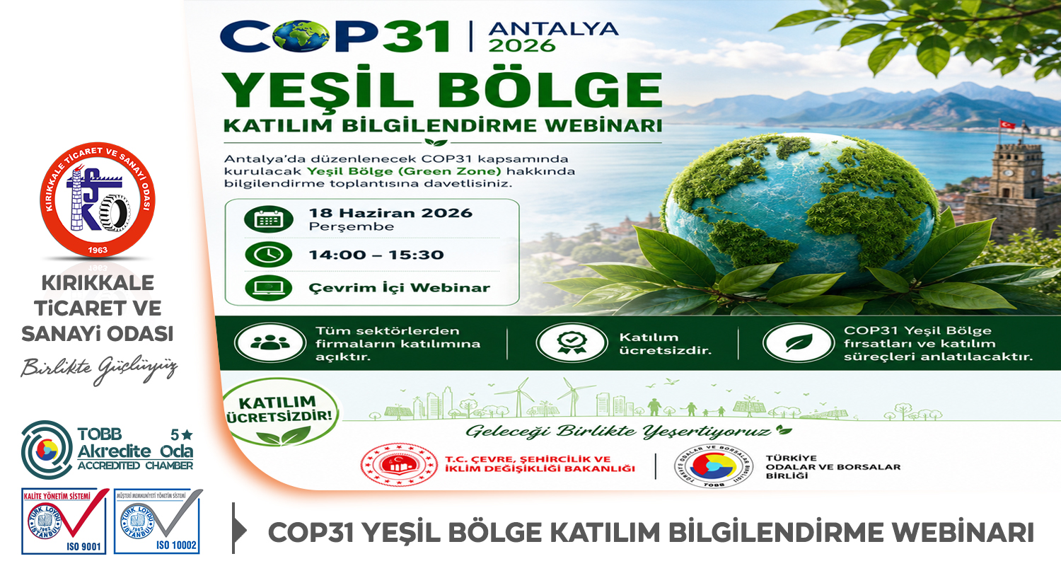 COP31 Antalya 2026 Ye�il B�lge Bilgilendirme Webinar�