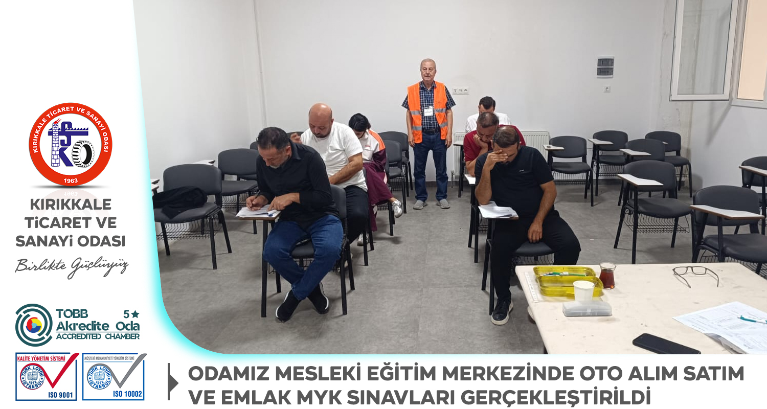 ODAMIZ MESLEK� E��T�M MERKEZ�NDE MYK SINAVLARI GER�EKLE�T�R�LD�